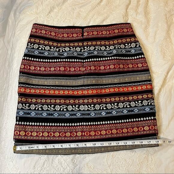 NICOLE MILLER Artelier Silk Beaded Boho Print Mini Skirt size 4 - Picture 11 of 11